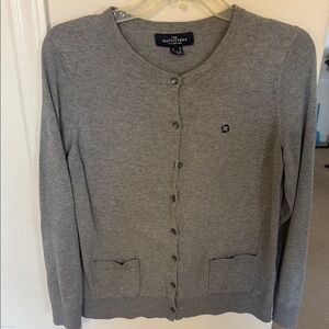 Chase Lands' End Women's Gray Cardigan Sweater